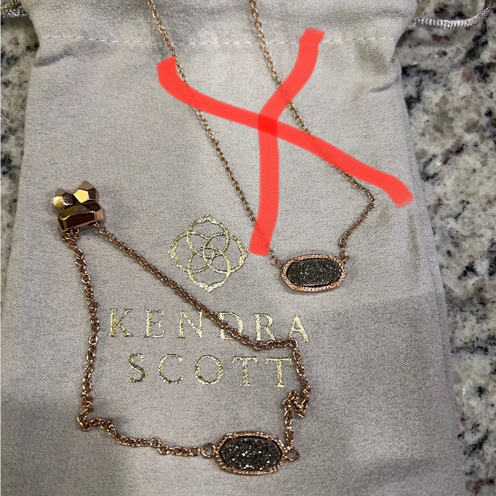 Kendra Scott custom platinum drusy and rose gold bracelet